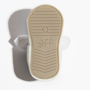 Ivory Swiss Dot Knotted Bow Baby Shoe