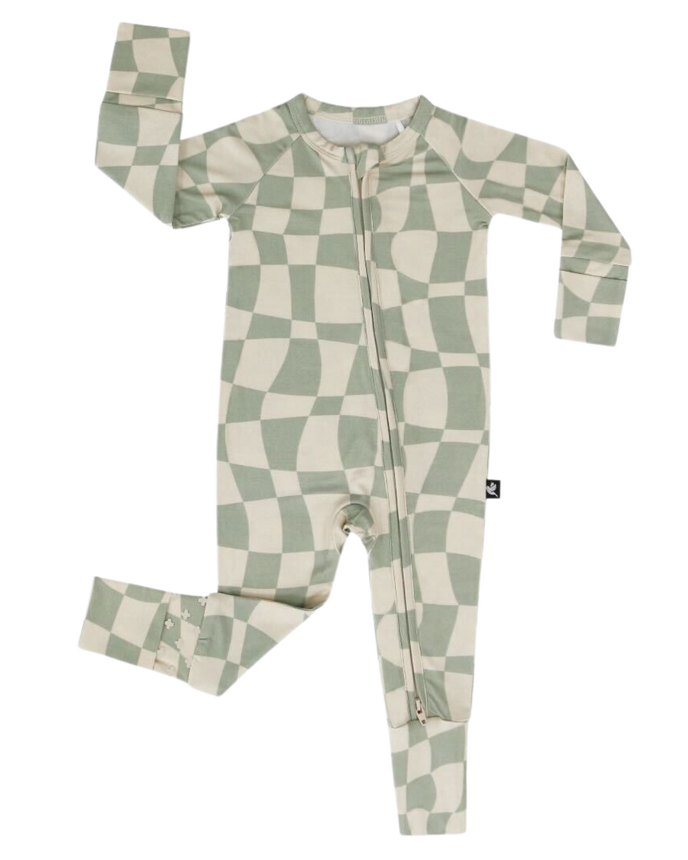 Ivy Wavy Checkers Romper for babies, featuring a stylish checkered design in soft fabric. Perfect for playtime!