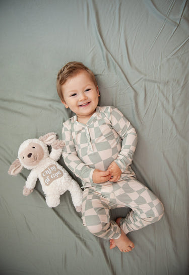 Ivy Wavy Checkers Two-Piece Set for babies, featuring stylish design and comfortable fit.