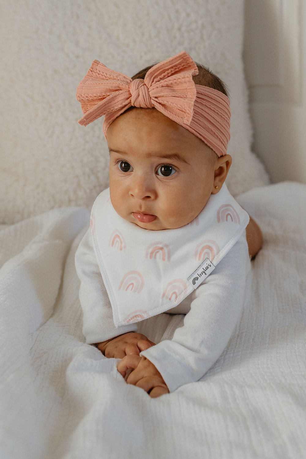 Pink Rainbow Organic Bandana Bib
