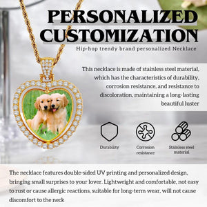 Custom Photo Pendant Necklace – Double-Sided Personalized Photo Charm | Gold & Silver