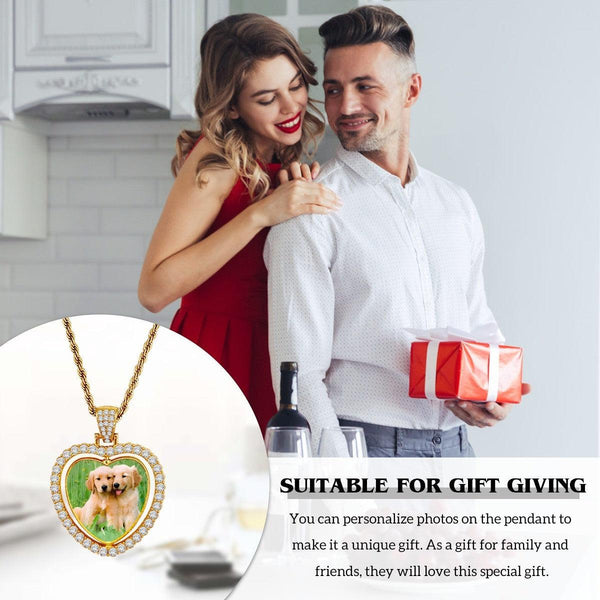 Custom Photo Pendant Necklace – Double-Sided Personalized Photo Charm | Gold & Silver