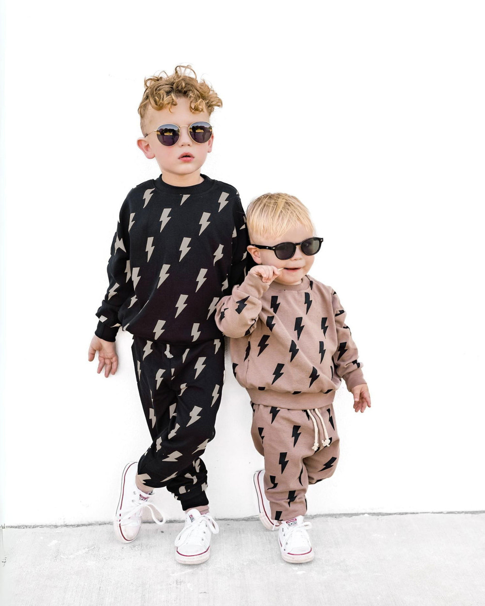 Mocha Bolts Jogger Set for babies - stylish and comfortable lounge wear for little ones.