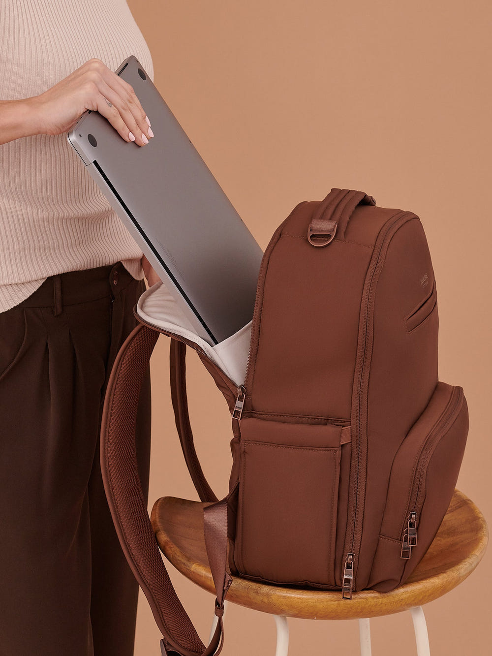 Classic Espresso Diaper Backpack - stylish and functional baby gear for on-the-go parents.