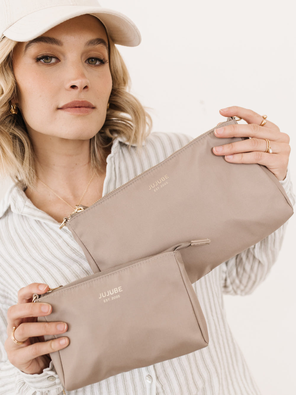 3-Piece Pouch Clutch Purse Set - Taupe - MOOGCO Baby