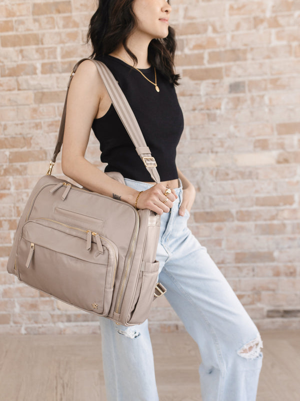 Satchel Diaper Bag - Taupe