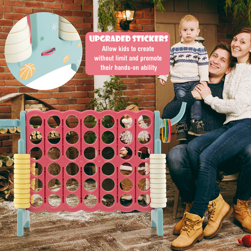 4-in-a-Row Connect Game with Basketball Hoop and Toss Ring