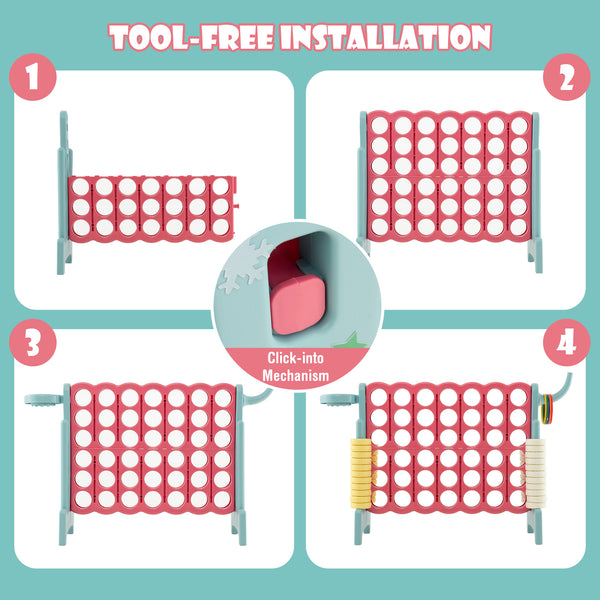 4-in-a-Row Connect Game with Basketball Hoop and Toss Ring