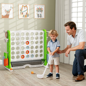 Jumbo 4-to-Score Game with Ring-toss and Basketball Hoop