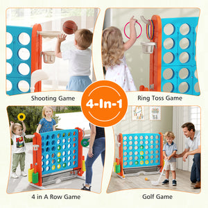 Jumbo 4-to-Score Game with Ring-toss and Basketball Hoop