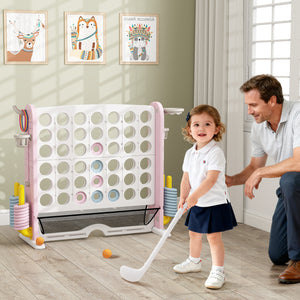 Jumbo 4-to-Score Game with Ring-toss and Basketball Hoop