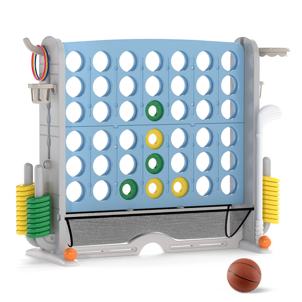 Jumbo 4-to-Score Game with Ring-toss and Basketball Hoop