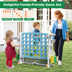 Jumbo 4-to-Score Game with Ring-toss and Basketball Hoop