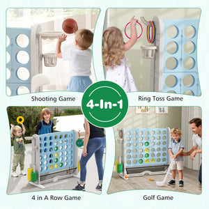 Jumbo 4-to-Score Game with Ring-toss and Basketball Hoop
