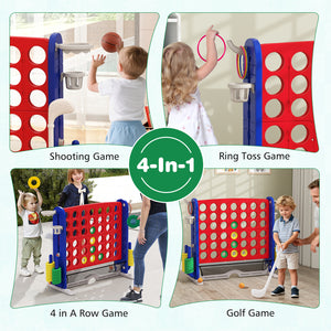 Jumbo 4-to-Score Game with Ring-toss and Basketball Hoop