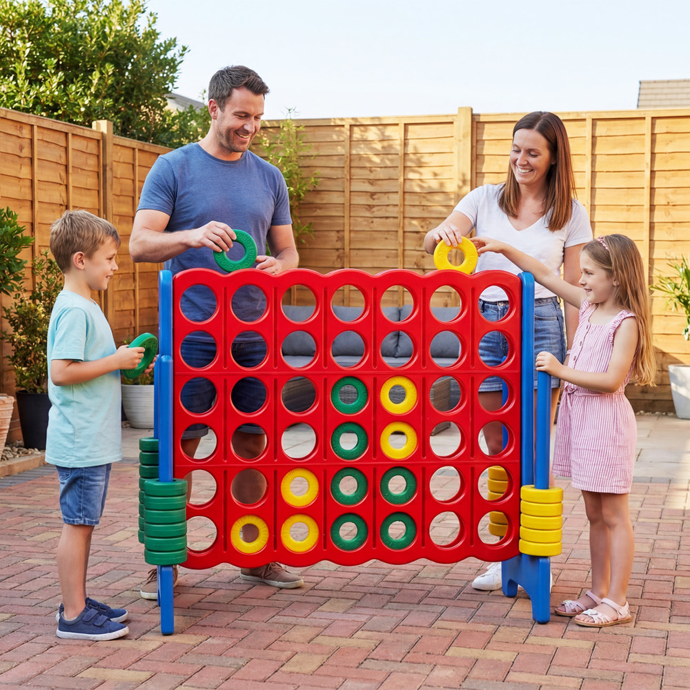 Jumbo 4-to-Score Game Set for Kids and Adults 3.5FT Tall by 4FT Wide Oversized Family Fun Game