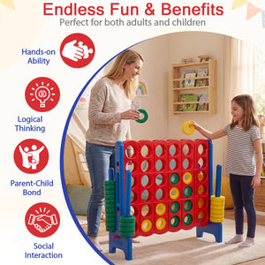 Jumbo 4-to-Score Game Set for Kids and Adults 3.5FT Tall by 4FT Wide Oversized Family Fun Game