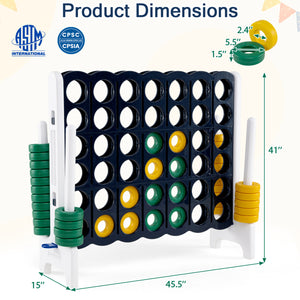 Jumbo 4-to-Score Game Set for Kids and Adults 3.5FT Tall by 4FT Wide Oversized Family Fun Game