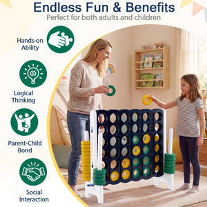 Jumbo 4-to-Score Game Set for Kids and Adults 3.5FT Tall by 4FT Wide Oversized Family Fun Game