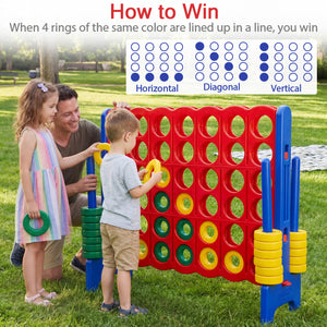 Jumbo 4-to-Score Game Set for Kids and Adults 3.5FT Tall with Storage Carrying Bag