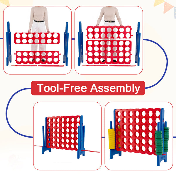 Jumbo 4-to-Score Game Set for Kids and Adults 3.5FT Tall with Storage Carrying Bag