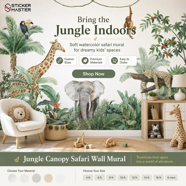 Jungle Canopy Safari Wall Mural for Nursery Wallpaper