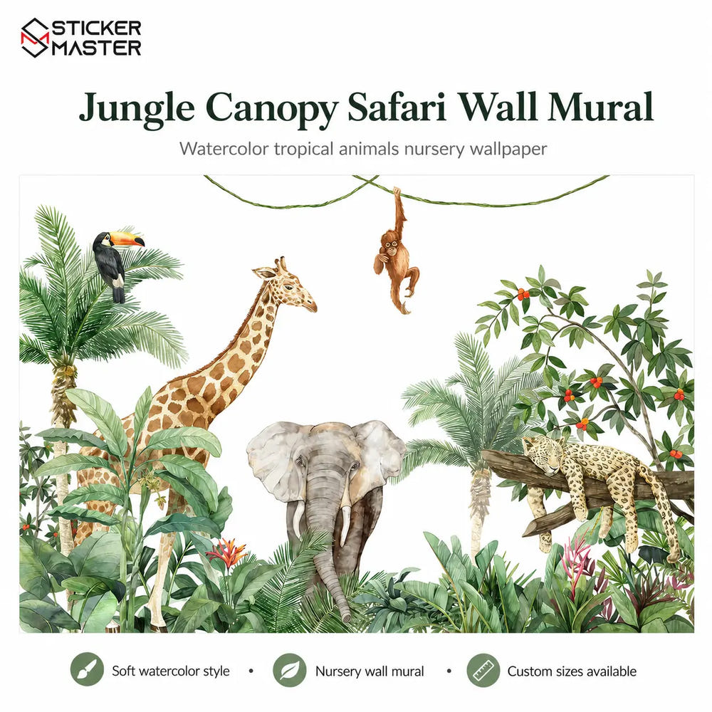 Jungle Canopy Safari Wall Mural for Nursery Wallpaper
