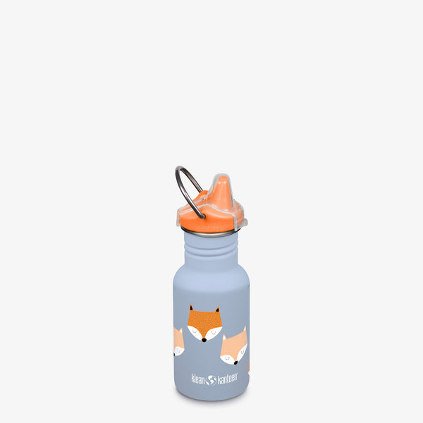 12oz Kid's Classic Sippy bottle in vibrant colors, angled view showcasing its spill-proof design and easy-grip handle.