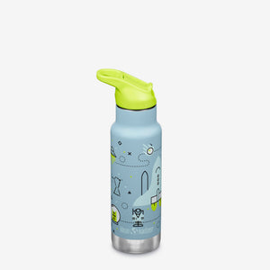 12oz Kid's Classic bottle with Flip Seal Sport Cap, angled view showcasing vibrant design and easy-to-use cap.