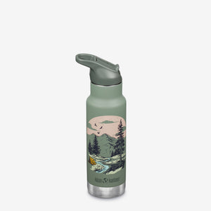 12oz Kid's Classic bottle with Flip Seal Sport Cap, angled view showcasing vibrant design and functionality.