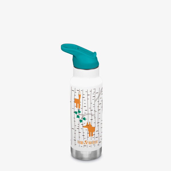 12oz Kid's Classic Insulated Bottle with Flip Seal Sport Cap at a 15-degree angle, perfect for active kids.