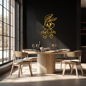 Baby Bugs Bunny Metal Wall Art – Classic Cartoon Character Silhouette for Fans- KAF659