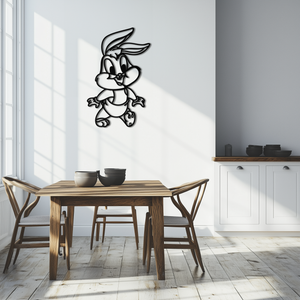 Baby Bugs Bunny Metal Wall Art – Classic Cartoon Character Silhouette for Fans- KAF659