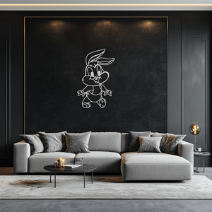 Baby Bugs Bunny Metal Wall Art – Classic Cartoon Character Silhouette for Fans- KAF659