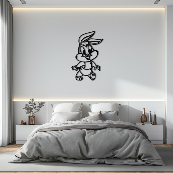 Baby Bugs Bunny Metal Wall Art – Classic Cartoon Character Silhouette for Fans- KAF659