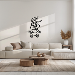 Baby Bugs Bunny Metal Wall Art – Classic Cartoon Character Silhouette for Fans- KAF659