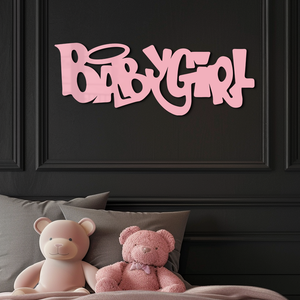 Babygirl Text Metal Wall Art – Modern Typography Home Decor - KAFGP086