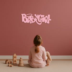 Babygirl Text Metal Wall Art – Modern Typography Home Decor - KAFGP086