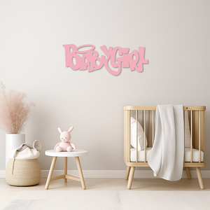 Babygirl Text Metal Wall Art – Modern Typography Home Decor - KAFGP086
