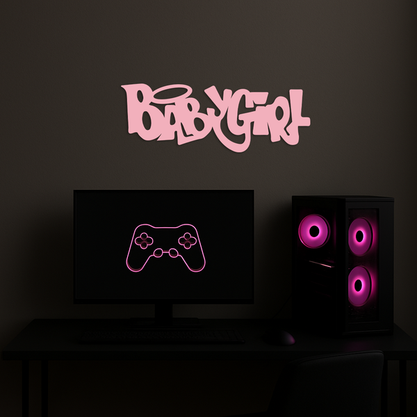 Babygirl Text Metal Wall Art – Modern Typography Home Decor - KAFGP086