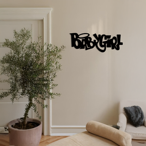 Babygirl Text Metal Wall Art – Modern Typography Home Decor - KAFGP086