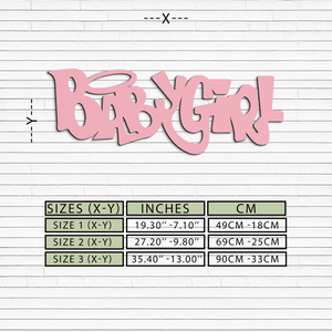 Babygirl Text Metal Wall Art – Modern Typography Home Decor - KAFGP086