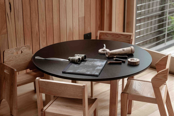 Round Sage Kids Table – 35" Diameter Oak Base