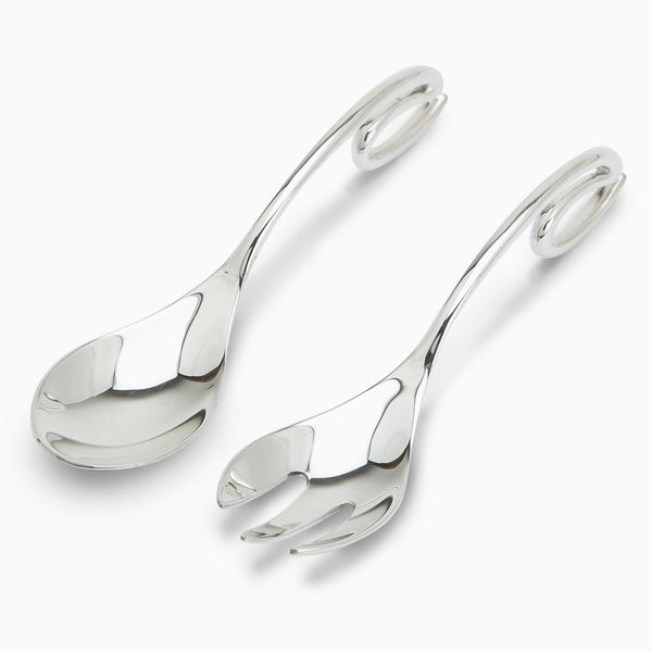Curve Sterling Silver Baby Spoon and Fork Set By Krysaliis
