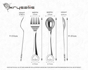 Heart Sterling Silver Baby Spoon & Fork set by Krysaliis