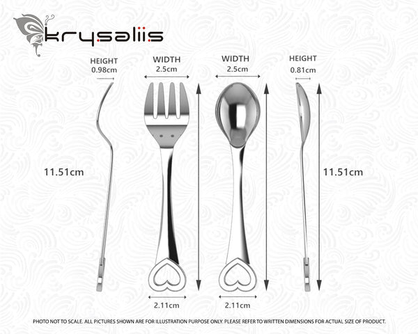 Heart Sterling Silver Baby Spoon & Fork set by Krysaliis