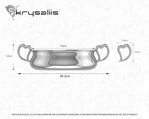 Heart Sterling Silver Baby Porringer by Krysaliis