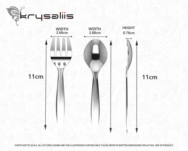 Classic Sterling Silver Baby Spoon & Fork set by Krysaliis