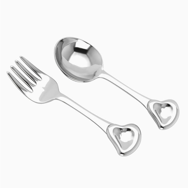 Sterling Silver Sweetheart Baby Spoon & Fork Set by Krysaliis