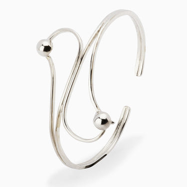 Sterling Silver Baby Curve & Ball Bracelet Bangle by Krysaliis